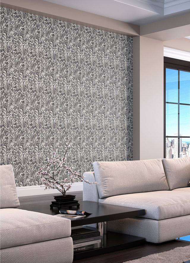 Davy Charcoal Zebra Print Unpasted Non Woven Wallpaper - ohpopsi WLD53135W