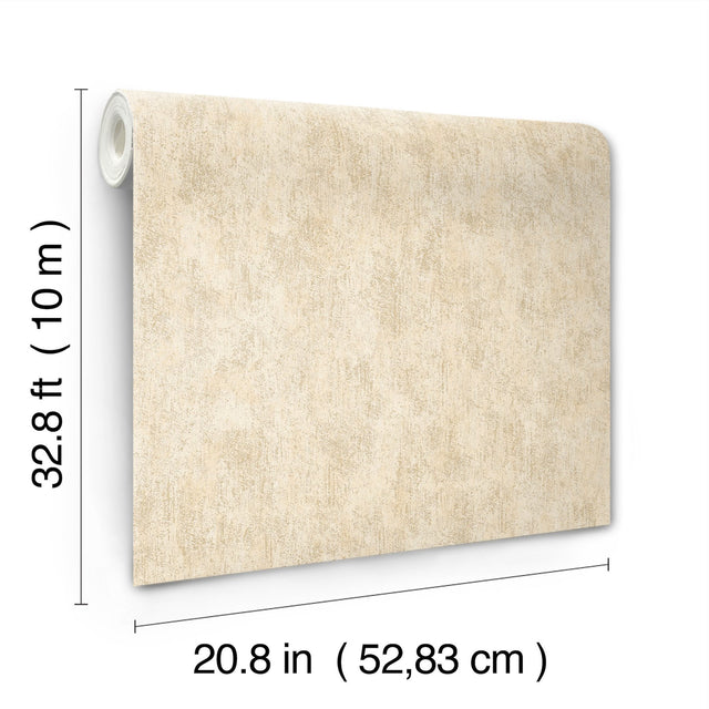 Shimmering Patina Beige & Brass Wallpaper with Metallic Textured Pattern - York WP-1157