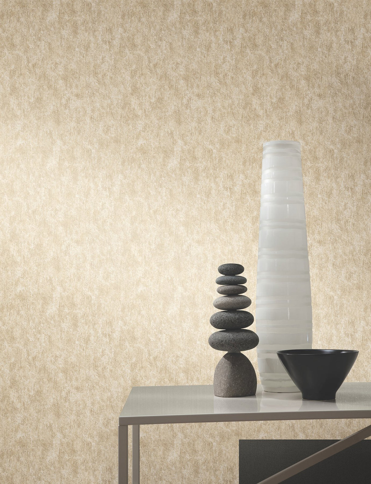 Shimmering Patina Beige & Brass Wallpaper with Metallic Textured Pattern - York WP-1157