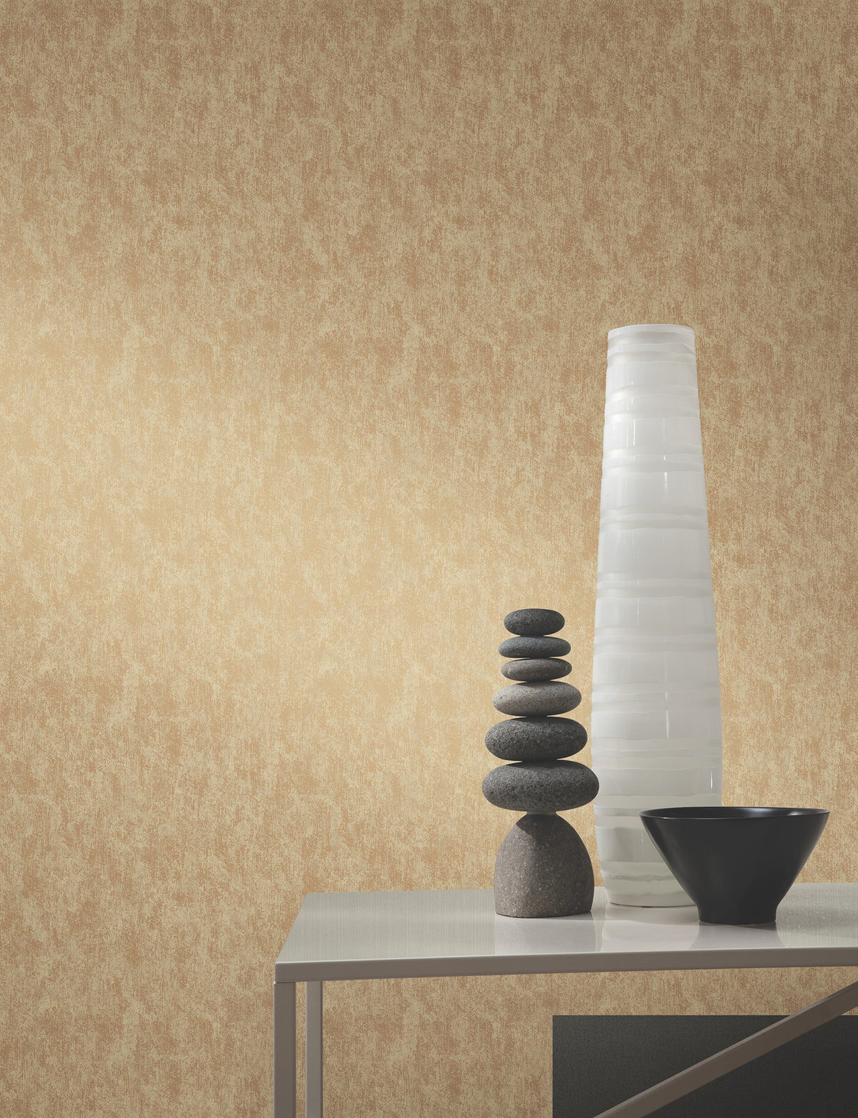 Shimmering Patina Gold on Taupe by Antonina Vella Textured Metallic Wallpaper – York Designer Series WP-1162