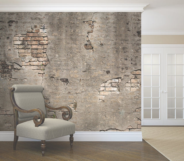 Broken Concrete Grey Faux Effects Industrial Wall Mural - Wall Rogues WR50520