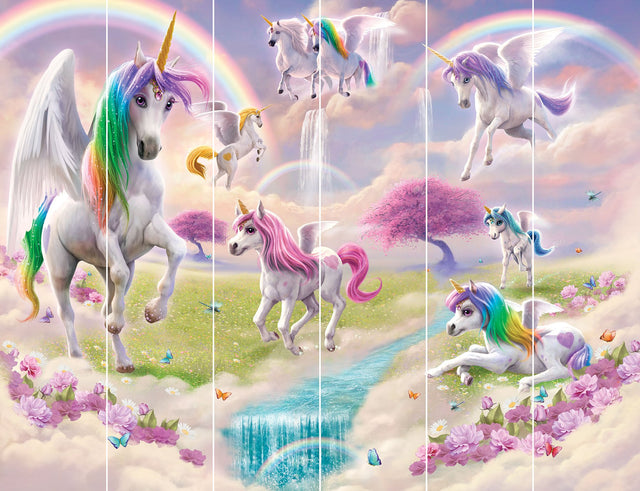 Magical Unicorn Pastel Graphics Kids Wall Mural - Walltastic WT46818