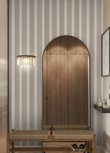 Escot Red by NuWallpaper Waverly Vintage Red and Brown Stripe Transitional Peel and Stick Wallpaper for Dining Rooms and Hallways - WVS6476