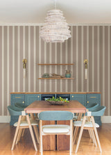 Escot Red by NuWallpaper Waverly Vintage Red and Brown Stripe Transitional Peel and Stick Wallpaper for Dining Rooms and Hallways - WVS6476