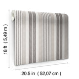 Escot Charcoal Grey and White Vintage Stripe Transitional Peel and Stick Fully Removable Wallpaper by NuWallpaper from Waverly - WVS6477