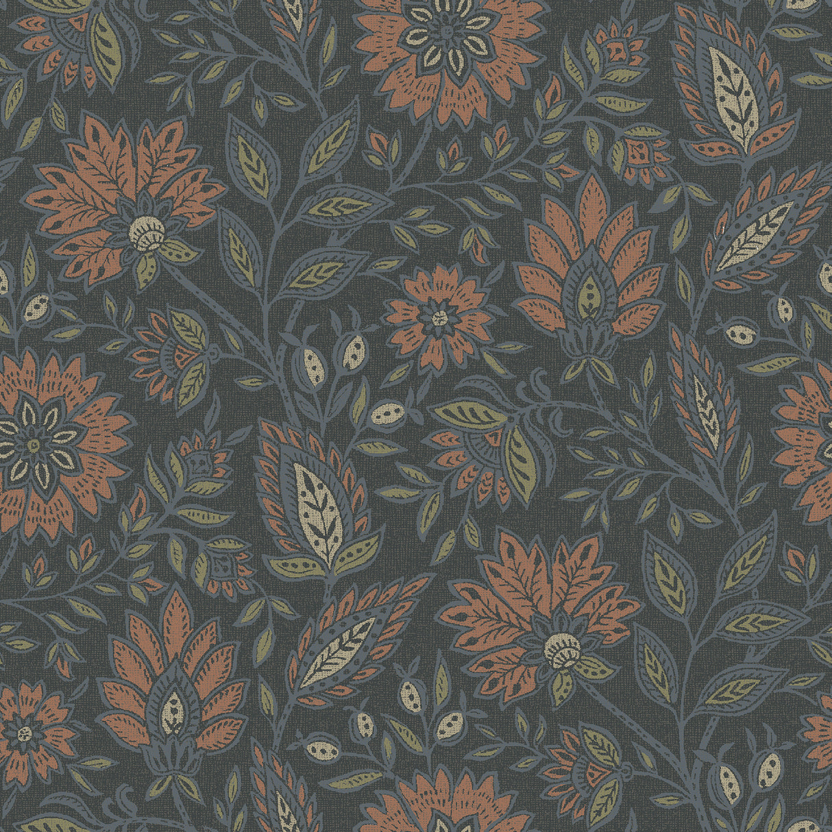 Indira Aster Charcoal Peel and Stick Wallpaper by NuWallpaper - WVS6480