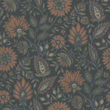 Indira Aster Charcoal Peel and Stick Wallpaper by NuWallpaper - WVS6480