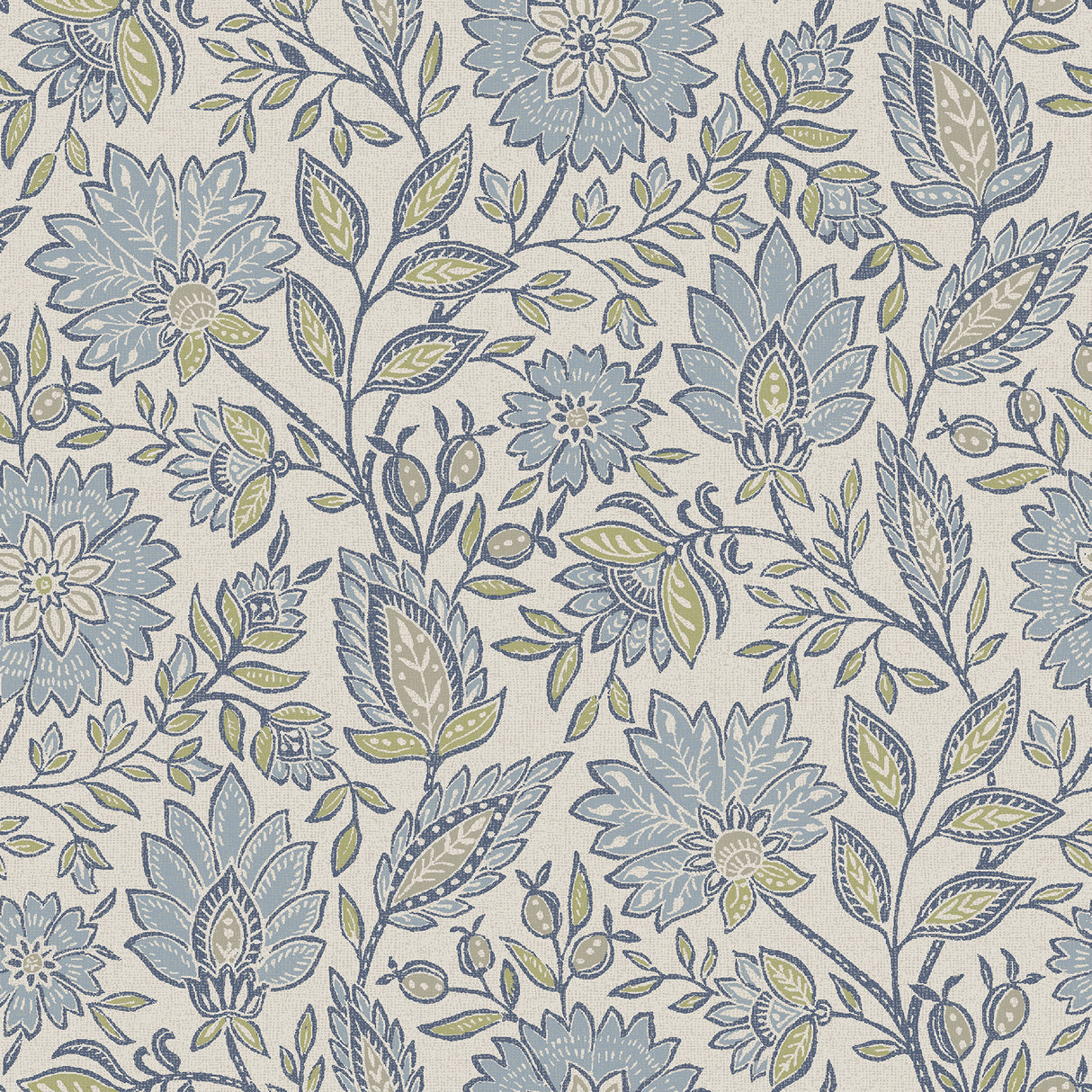Indira Aster Blue Peel and Stick Wallpaper by NuWallpaper - WVS6481