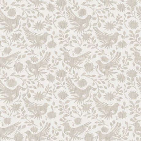 Winged Serenade Taupe Peel and Stick Wallpaper by NuWallpaper - WVS6483