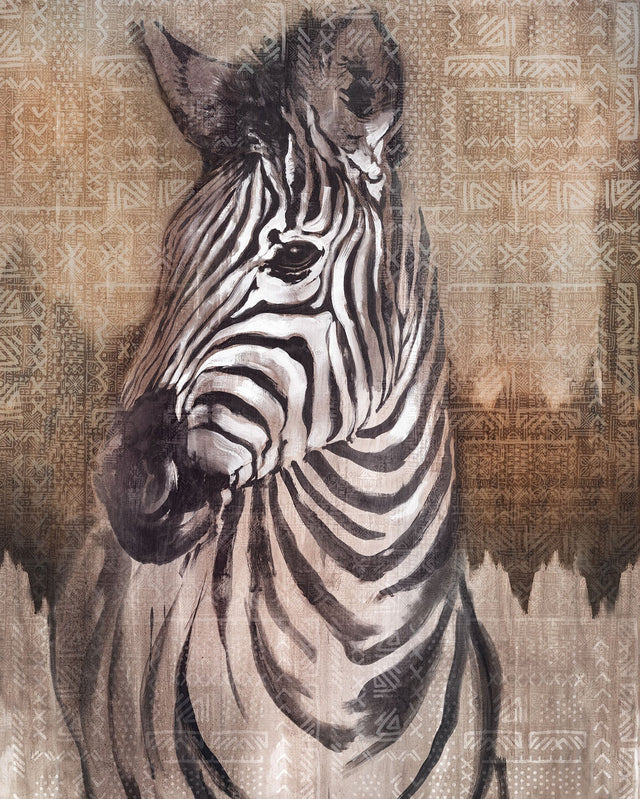 Zebra Brown Graphic Non Woven Wall Mural - Komar X4-1010