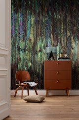 Dark Wings Iridescent Feather Black Wall Mural - Komar X4-1081