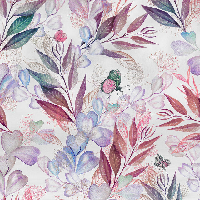 Eucalyptus Multicolor Wall Mural with Whimsical Butterflies in Non Woven - Komar X5-1082