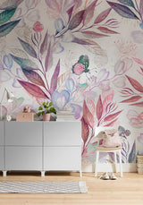 Eucalyptus Multicolor Wall Mural with Whimsical Butterflies in Non Woven - Komar X5-1082