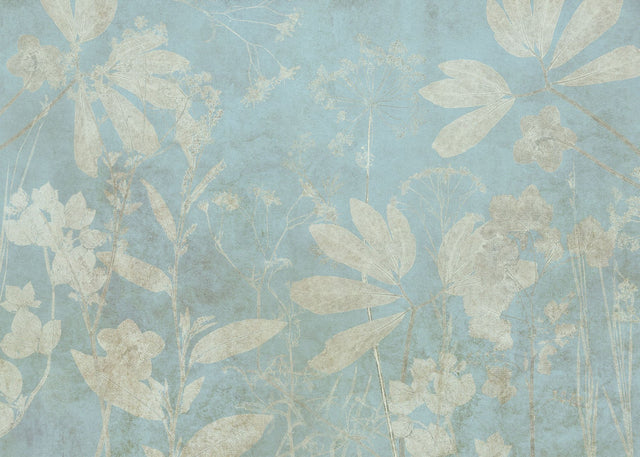 Jardin sur Papier Blue Chinoiserie Botanical Non-Woven Wall Mural - Komar X7-1087