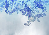 Blue Aura Blue Floral Wall Mural with Whimsical Nature Design - Komar X7-1094