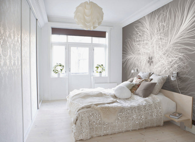 Federstern Taupe Feather Star Abstract Wall Mural - Komar XXL4-006