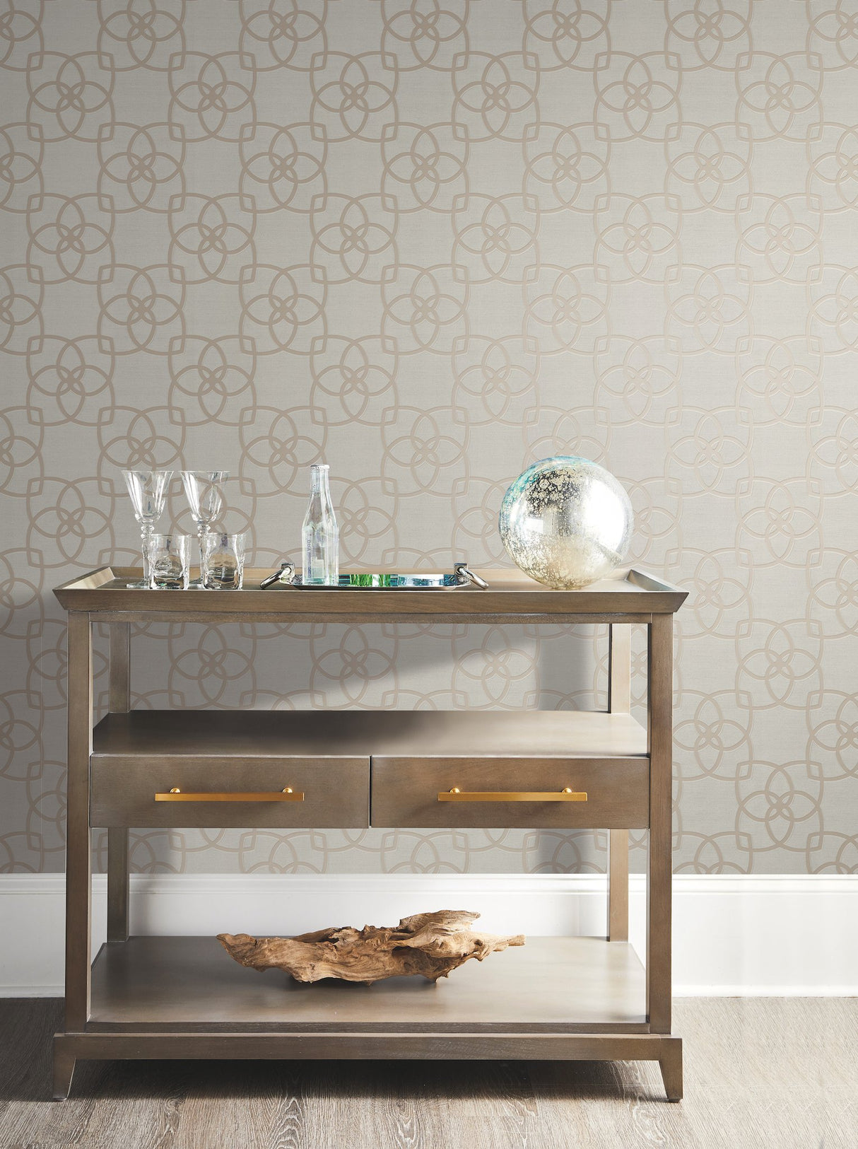 Serendipity Light Grey & Light Brown Geometric Non Woven Unpasted Wallpaper - York Y6200203