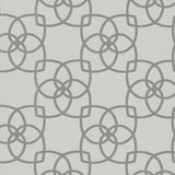 Serendipity Pale Grey Metallic Geometric Wallpaper with Interlocking Petal Lattice - York Y6200205