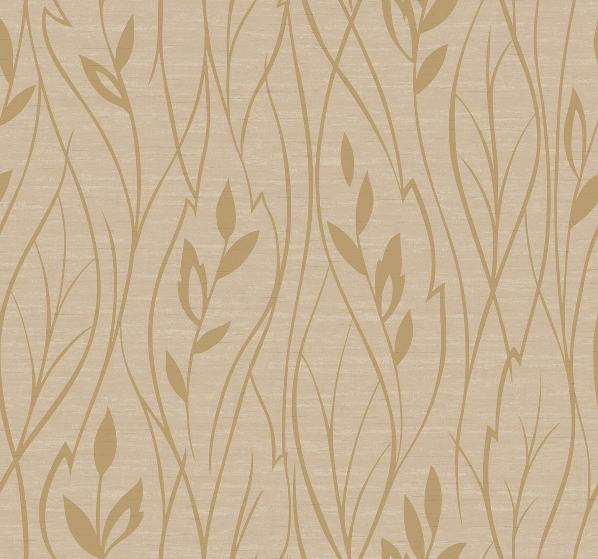 York Leaf Silhouette Beige Metallic Wallpaper Y6200805