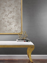 Shining Sisal Grey Metallic Faux Grasscloth Non Woven Wallpaper - York Y6200901