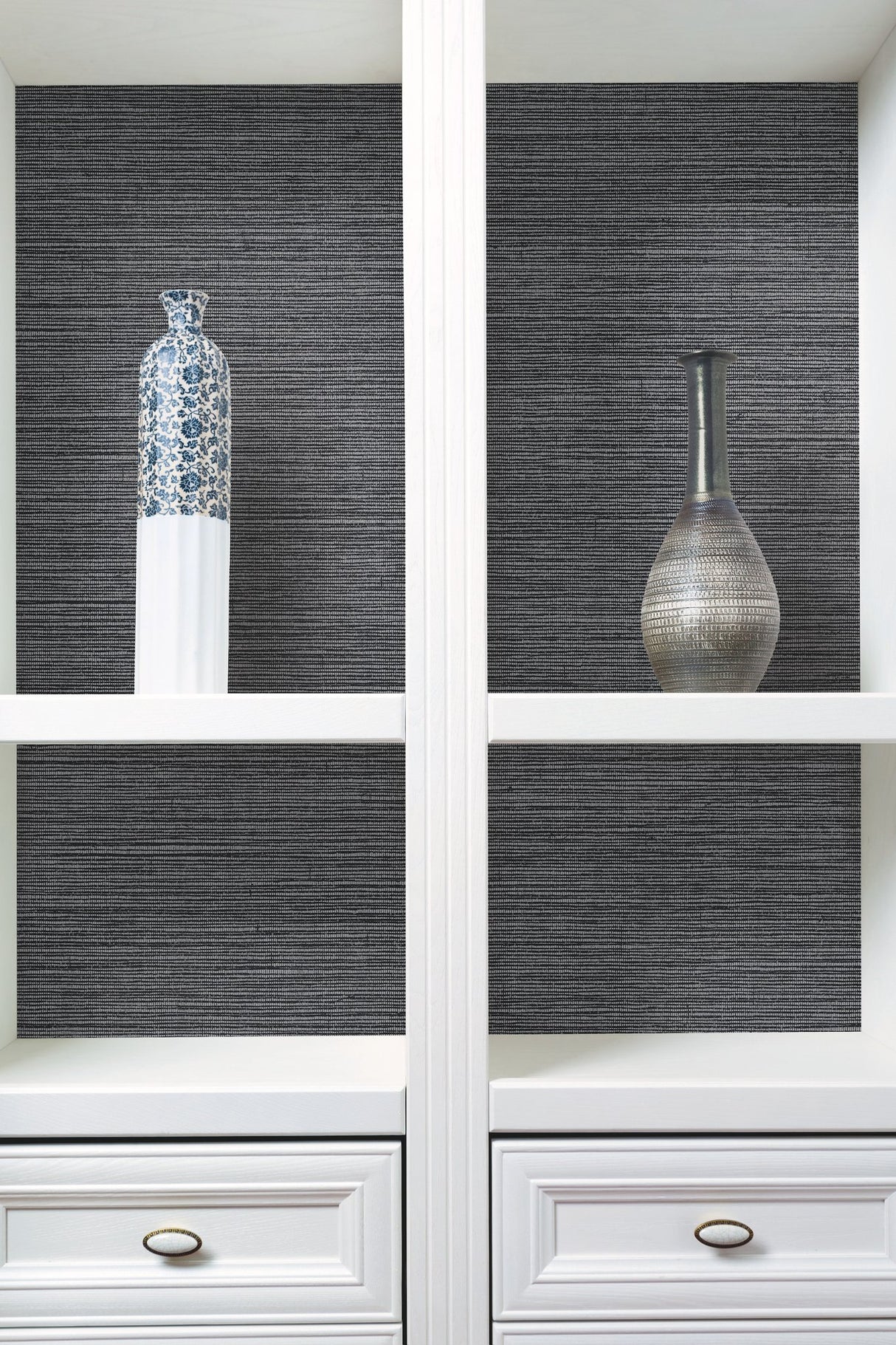 Shining Sisal Grasscloth Black Metallic Wallpaper - York Y6200903