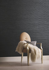 Shining Sisal Grasscloth Black Metallic Wallpaper - York Y6200903