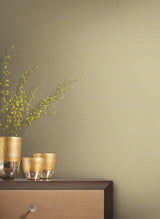 Shining Sisal Grasscloth Tan Metallic Wallpaper with Faux Grasscloth Texture - York Y6200906