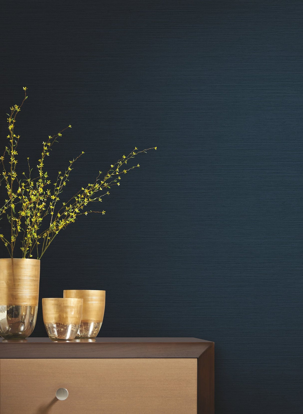 Shining Sisal Grasscloth Dark Blue Metallic Wallpaper Faux Grasscloth Non Woven - York Y6200907