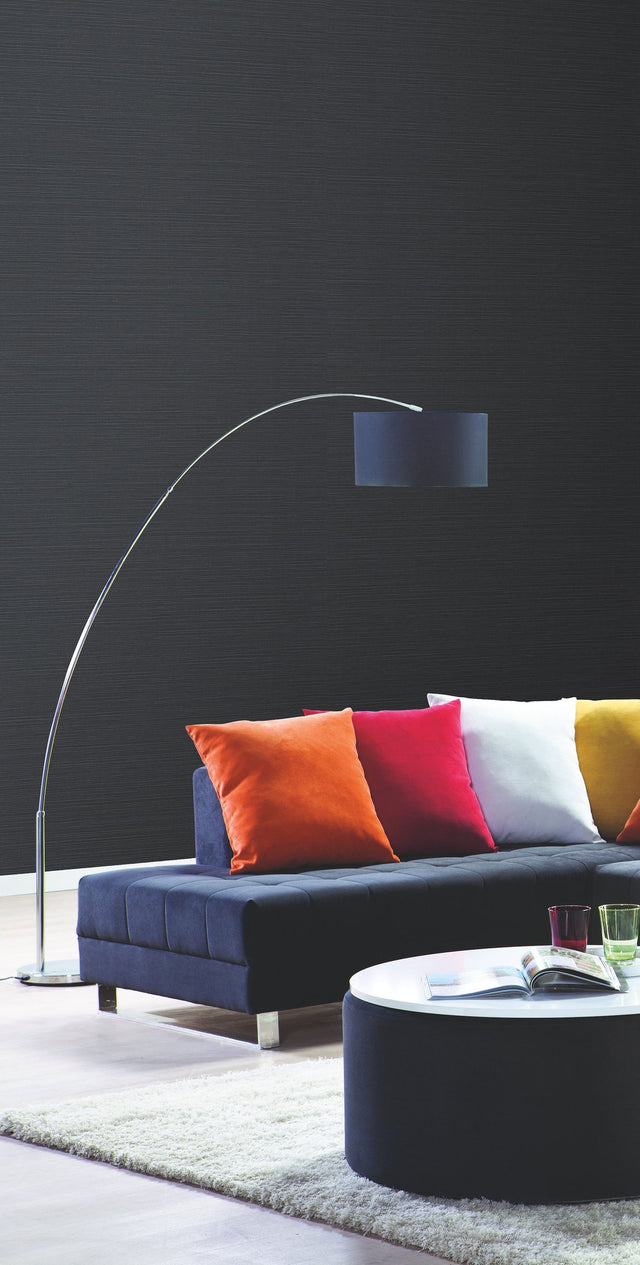 Shining Sisal Grasscloth Dark Blue Metallic Wallpaper Faux Grasscloth Non Woven - York Y6200907