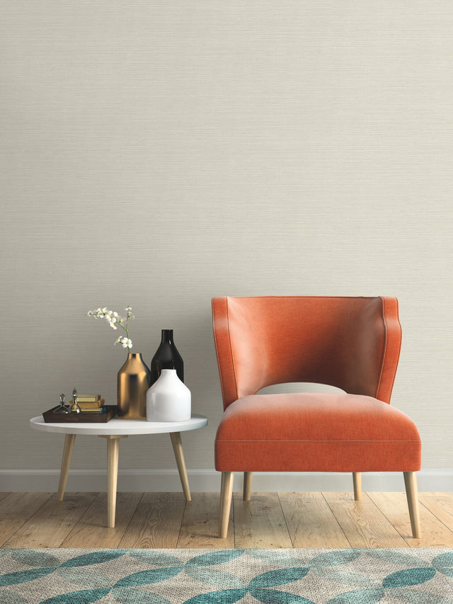 Shining Sisal Grasscloth Grey Metallic Wallpaper with Textured Metallic Grasscloth Look - York Y6200909