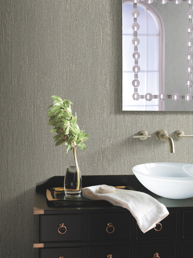 Natural Texture Silver & Brown Metallic Wallpaper with Textured Metallic Finish - York Y6201305