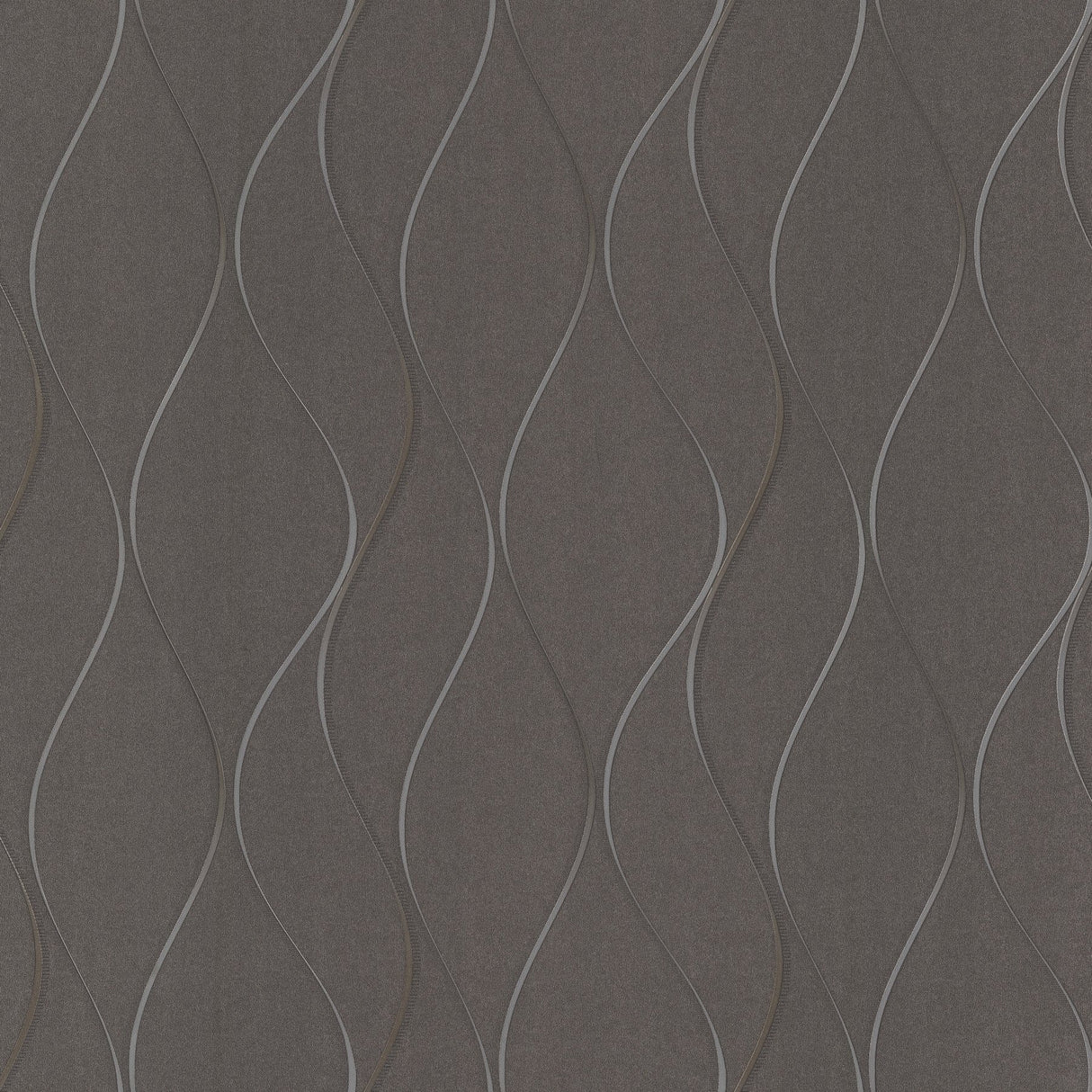 Wavy Stripe Black Metallic Wallpaper with Shimmering Wavy Stripe Pattern - York Y6201405