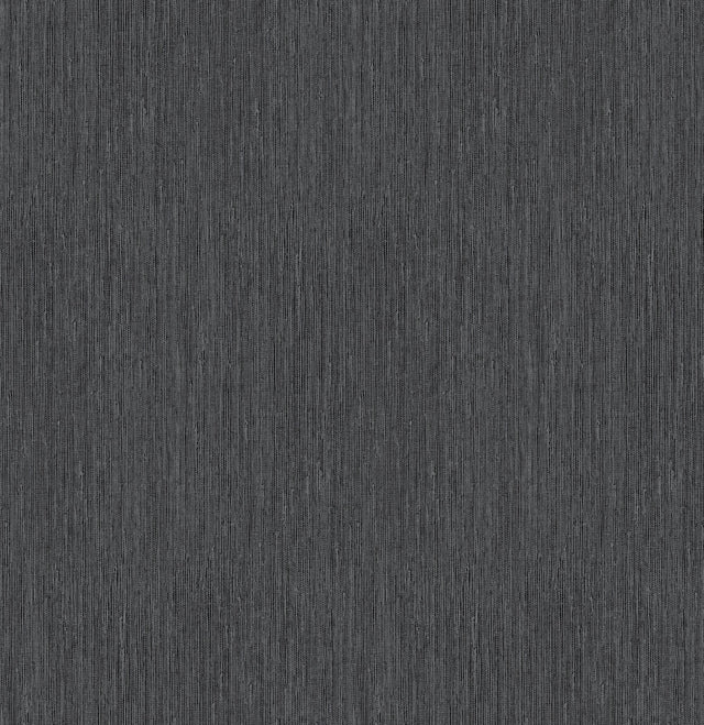 Seagrass Black & Silver Wallpaper with Faux Grasscloth Vertical Striation - York Y6201801