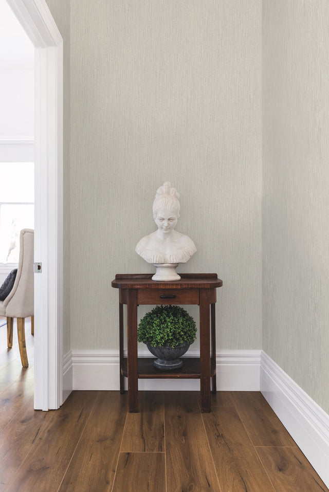 Seagrass Cream & Grey Faux Grasscloth Non Woven Wallpaper - York Y6201804