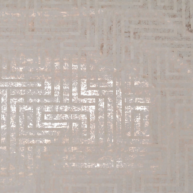 A Maze White Geometric Metallic Vinyl Non Woven Wallpaper - York Y6220202