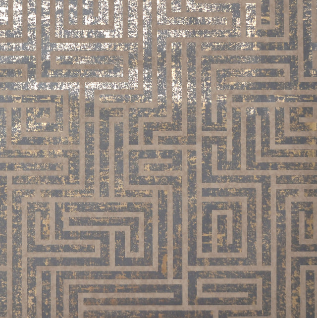 A Maze Black Geometric Maze Wallpaper, Scrubbable Vinyl Non Woven - York Y6220204