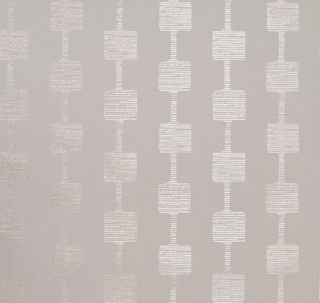 Micro Mini White Wallpaper with Geometric Metallic Motif - York Y6220402