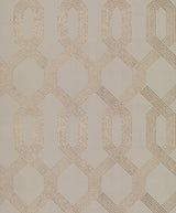 Viva Lounge Gold Metallic Wallpaper with Mid-Century Modern Trellis - York Y6221201
