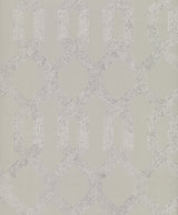 Viva Lounge Silver Metallic Wallpaper with Mid-Century Trellis Motif - York Y6221204