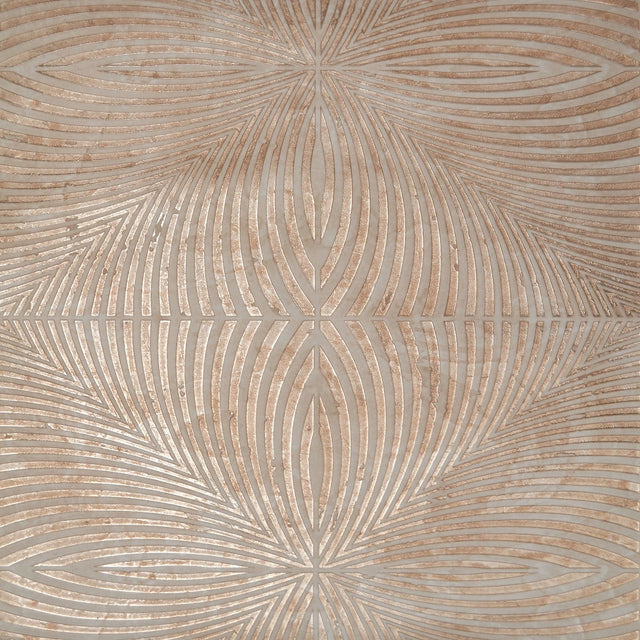 Optic Brown Geometric Wallpaper with Mid-Century Metallic Tile Motif - York Y6221302