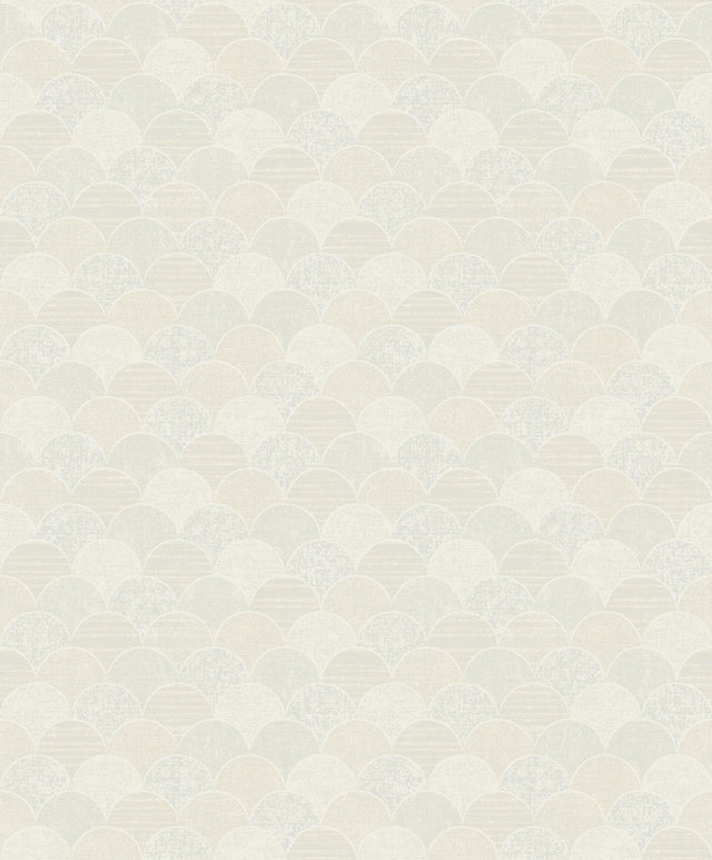 Mermaid Scales Soft Neutral Wallpaper with Modern Scallop Pattern - York Y6230201