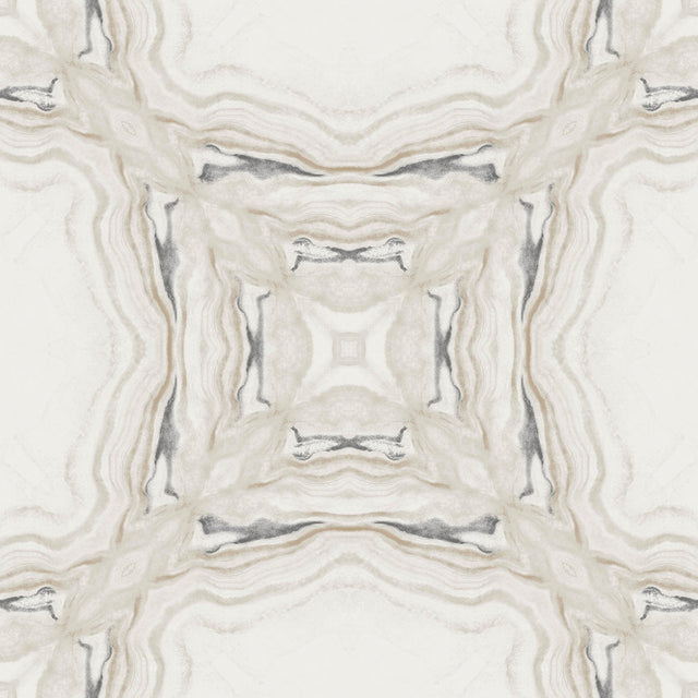 Stone Kaleidoscope Grey & Black Metallic Wallpaper with Abstract Geometric Stone Motif - York Y6230601