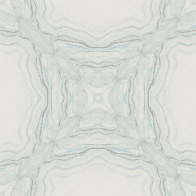 Stone Kaleidoscope Blue Metallic Wallpaper with Metallic Effect - York Y6230604