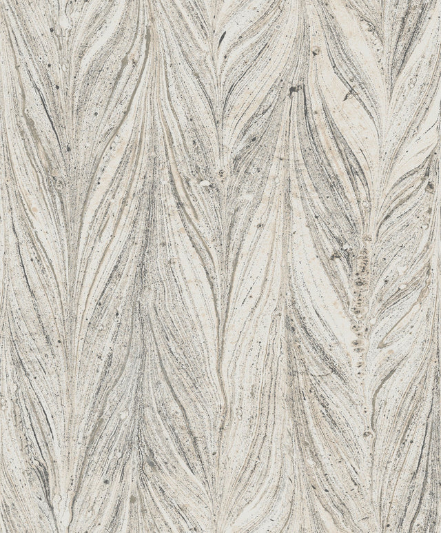 Ebru Marble Cool Grey Wallpaper with Modern Marbled Pattern - York Y6230802