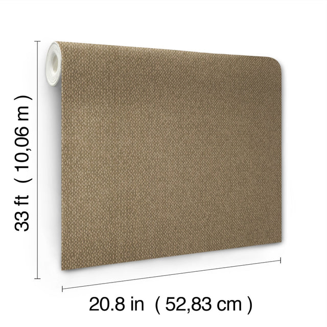 Stretched Hexagons Burnished Copper Wallpaper with Textured Glam Motif - York Y6231105