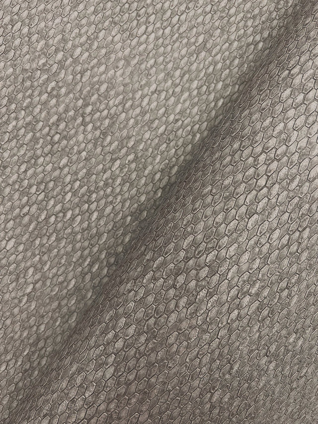 Stretched Hexagons Dark Silver Wallpaper with Textured Glam Small Print - York Y6231106