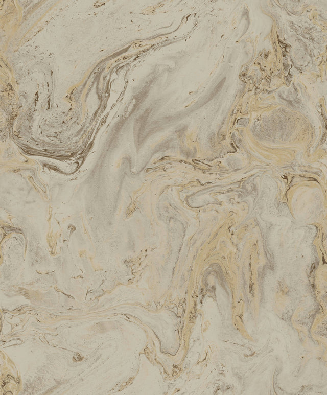 Oil & Marble Mink Metallic Wallpaper
