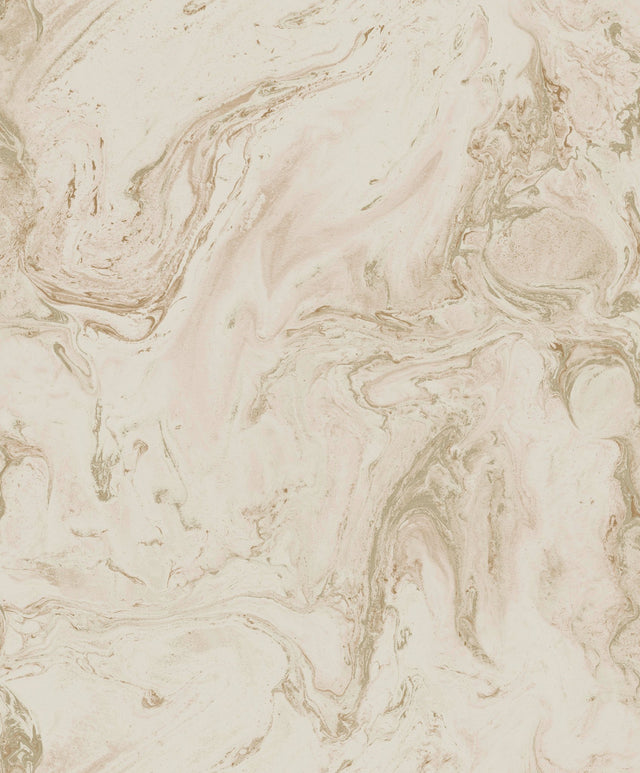 Oil & Marble Blush Metallic Wallpaper with Metallic Marbled Pattern - York Y6231204