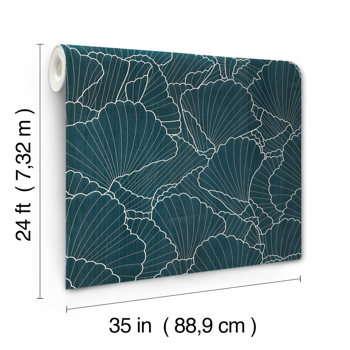 Shell Wood Veneer Navy Metallic by Ronald Redding Wood Veneer Wallpaper – York Designer Series YGL7000