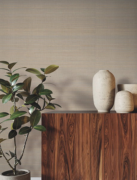 Fine Abaca Almond by Ronald Redding Grasscloth Wallpaper – York Designer Series YGL7011